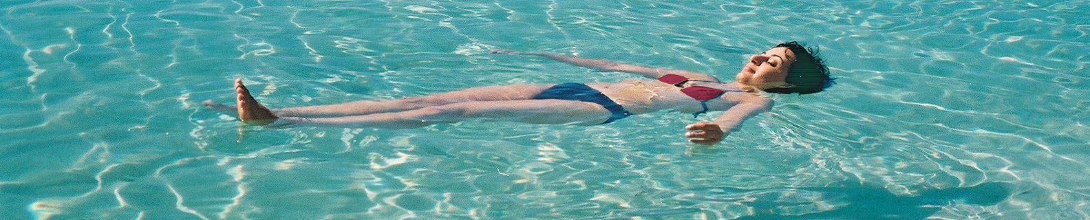 woman floating in the water