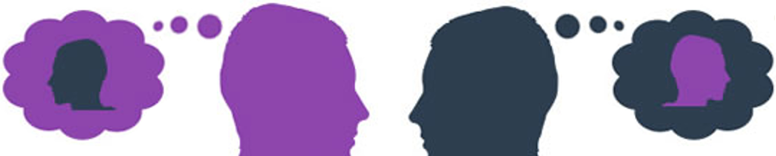 two head silhouettes mirroring each other