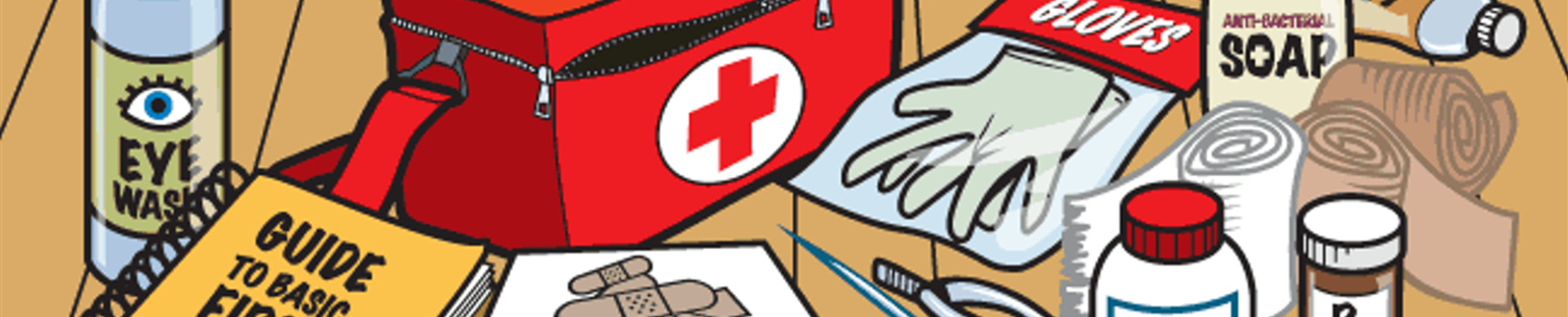 drawing of a first aid kit
