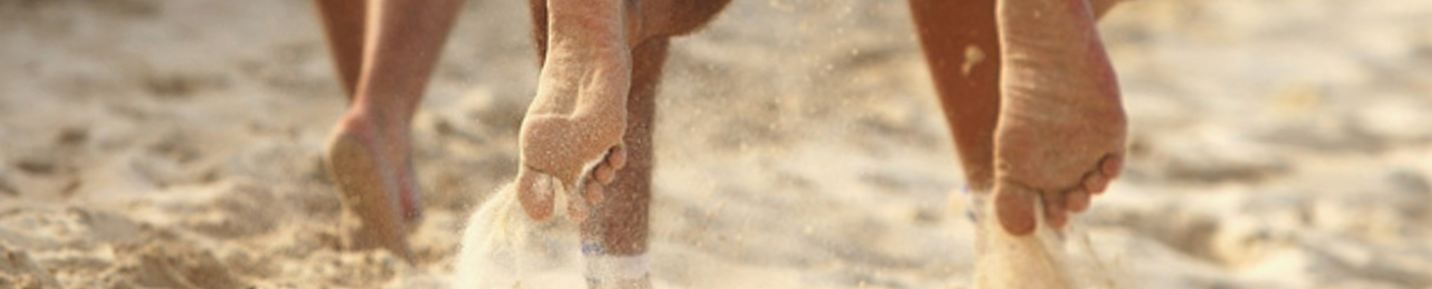 people running barefoot